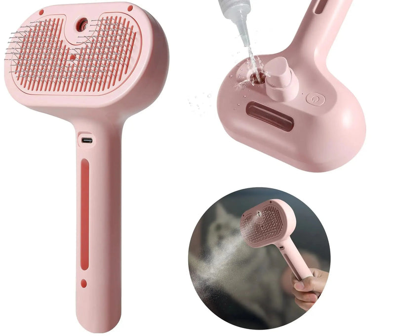 Escova Spray 2 em 1 Steamy Pet