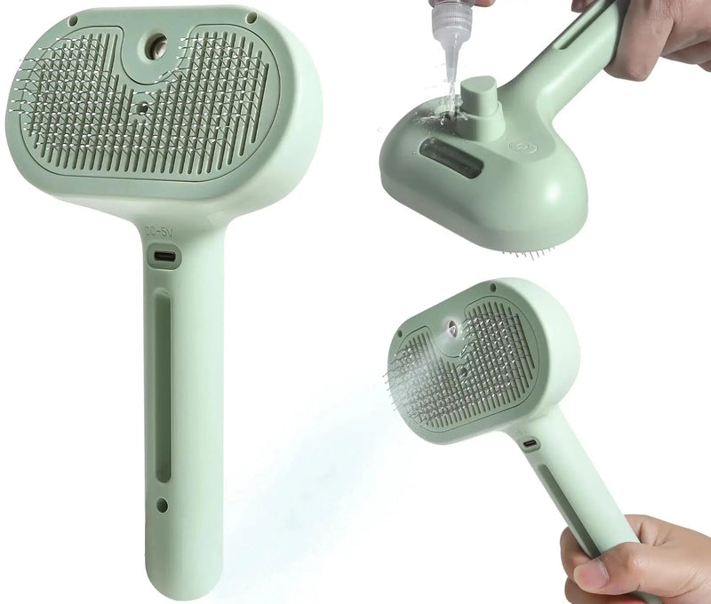 Escova Spray 2 em 1 Steamy Pet