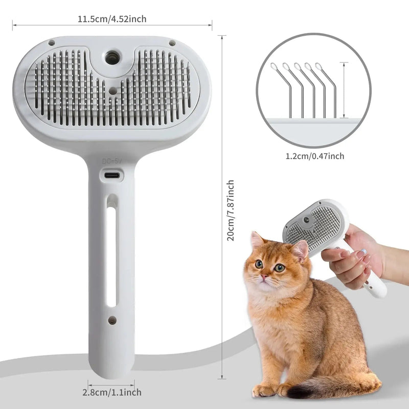 Escova Spray 2 em 1 Steamy Pet