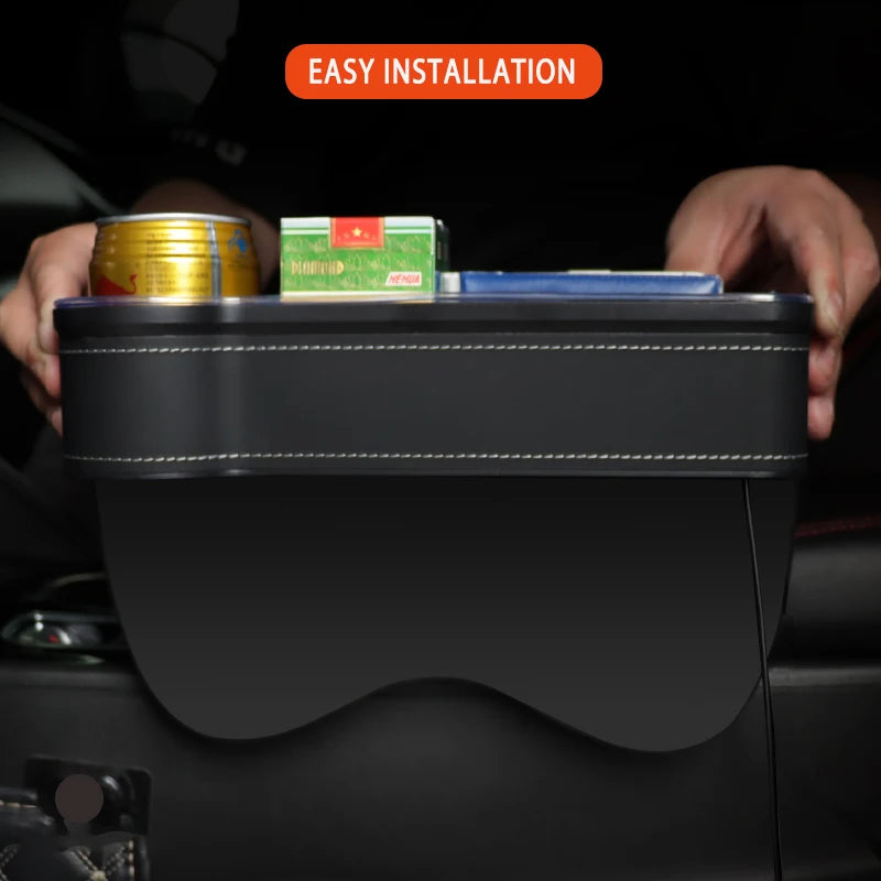 CarSetGap - Caixa De Armazenamento com Carregador USB